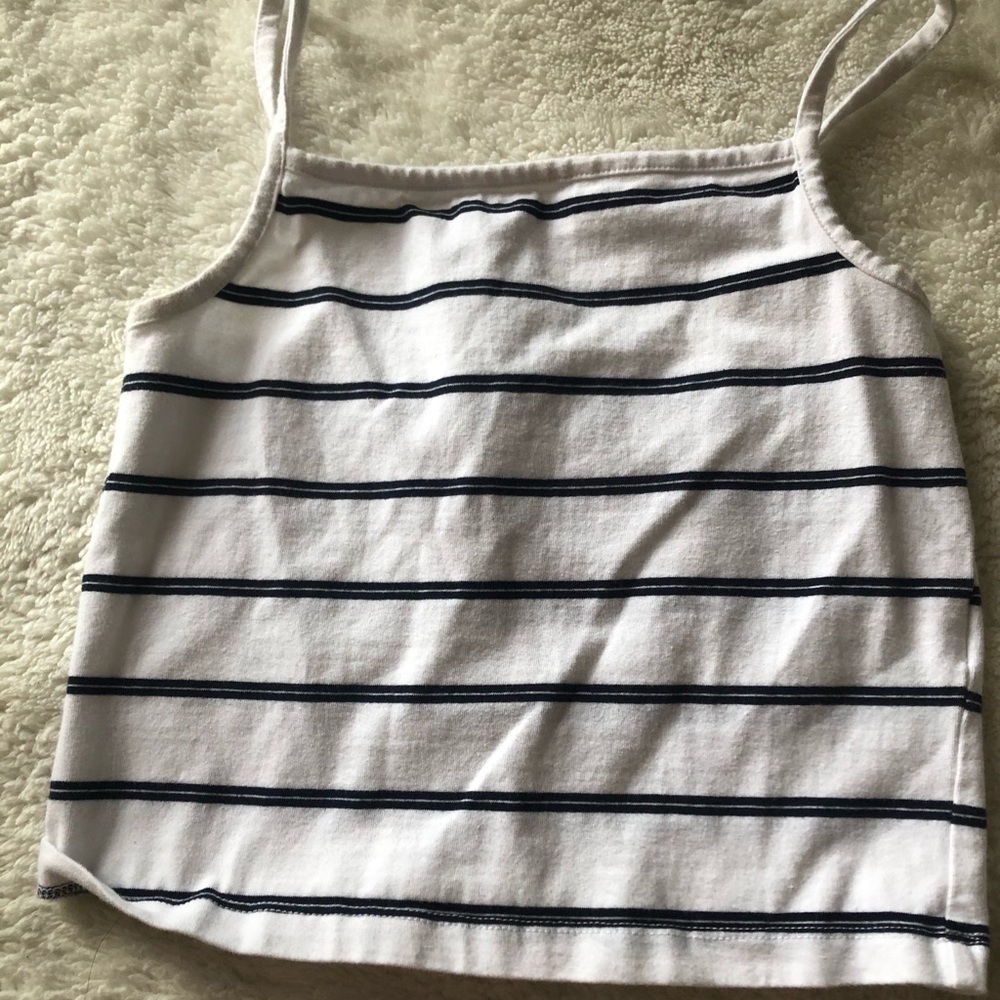 Cropped halter striped top